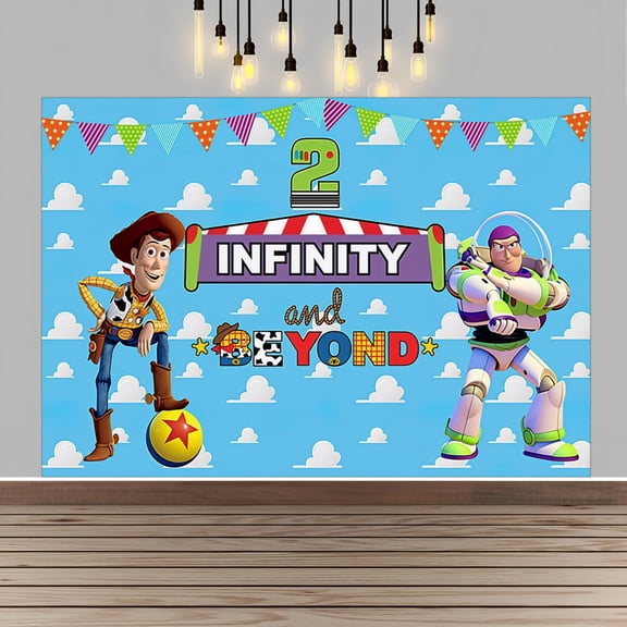 Toy Story Happy Birthday Anime Cartoon Theme Backdrops Banner Birthday Party Decor Supplies(5x3ft)