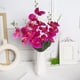 thumbnail image 1 of Orquídeas artificiales con mariposas | Arreglo de phalaenopsis de seda de 5 ramas | Luces florales con asa pequeña para decoración del hogar, sala de estar, boda o fiesta, 1 of 6