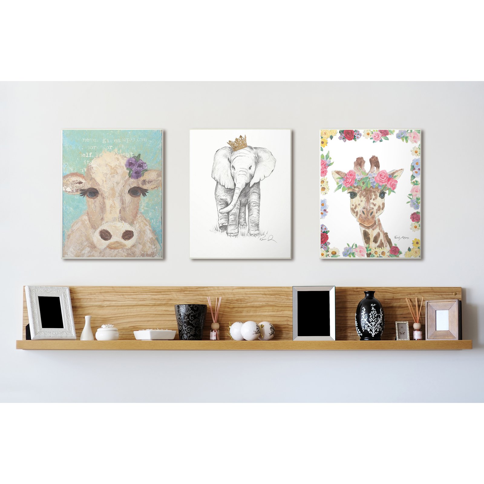The Stupell Home Decor Collection Elephant Royalty Graphite Drawing Wall Art