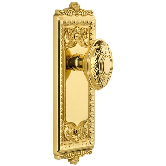 Grandeur Wingvc_Psg_238 Vintage Victorian Passage Door Knob Set - Brass
