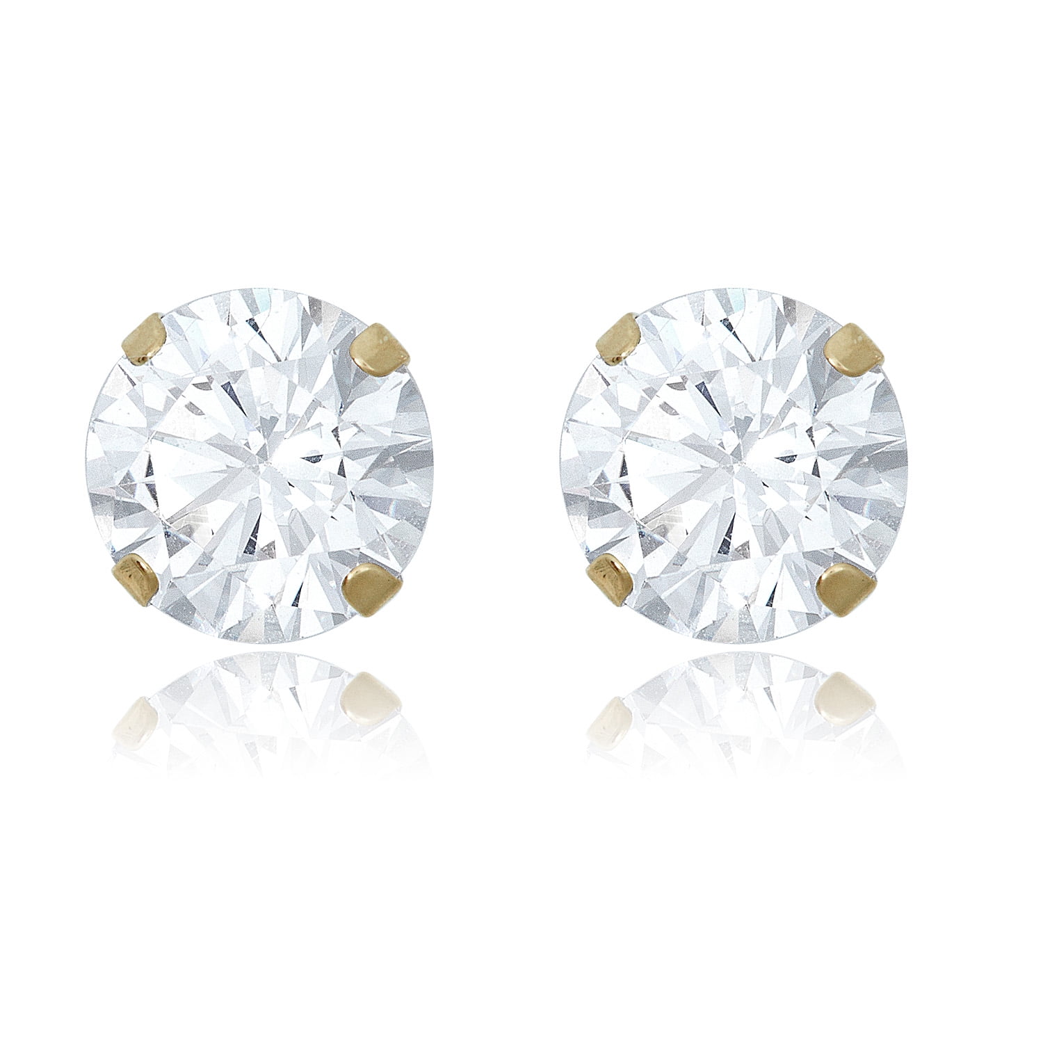 9ct Gold 3mm Round CZ Stud Earrings Boxed