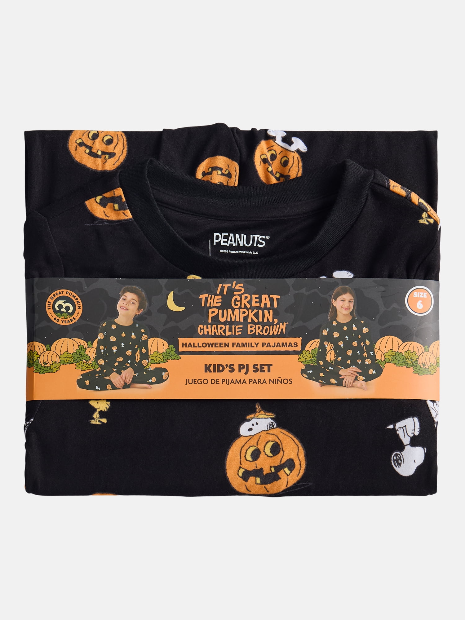 Peanuts Halloween Unisex Infant Snoopy Matching Family One-Piece Pajama Set, Sizes 6M to 18M