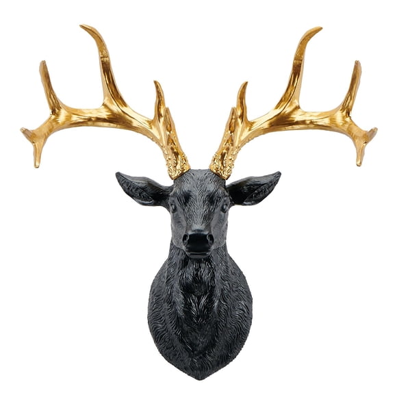 Xingzhi Living Room Bedroom Crafts Elegant Deer Head Wall Decor Statue Sculpture Deer Head Wall Statue