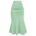 thumbnail image 2 of Women's Elegant Midi Fishtail Skirt Business Formal Skirts Ruffle Hem Fishtail Skirt, 2 of 5