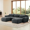 thumbnail image 2 of U-shaped Boneless Sofa 32D High Density Sponge Bottom Anti-Slip Design With Chaise Free Combination Full-compression Vacuum Packaging Deep Seat Design For Bedroom,Study,And Home Theater,Dark Grey, 2 of 9