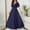 Dark Blue, variant on Kmdttou Women's Short Sleeve Loose Plain Dresses Women's Summer Solid Color Short SleeveV-Neck Dress