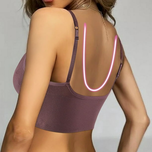 Backless Sportswear Woman Gym Sports Bra Seamless Women's Underwear  Adjustable Shoulder Strap Inner Padded Yoga Vest Bralette 