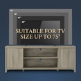 thumbnail image 5 of OAKHAM Fluted TV Stands for 75 Inch TV, Farmhouse Entertainment Center TV Console with Storage Cabinet, Gray Oak, 5 of 9