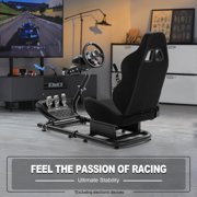 Marada Racing Simulator Cockpit with Black Seat Adjustable Fit Logitech G25 G27 G29 G920