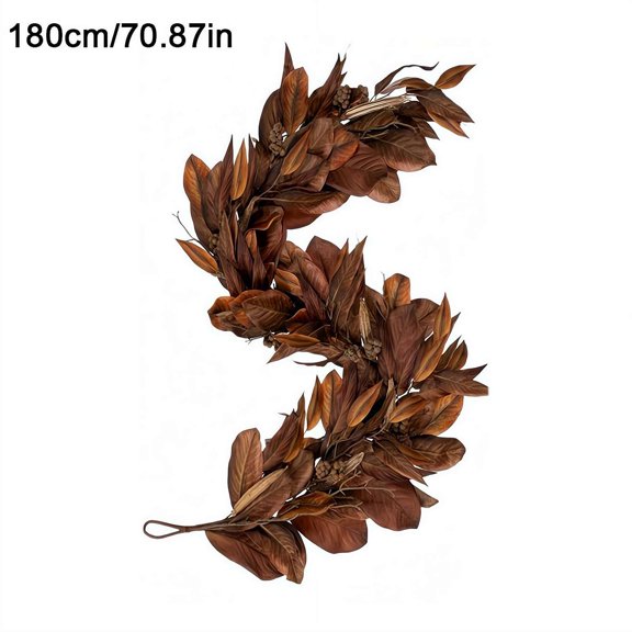 Magnolia Garland, Autumn Magnolias Leaf Artificial Garlands, Rustic Fall Leafs for Fireplace Mantel, Christmas, and Thanksgiving Decorations-5.9ft