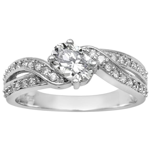 Cluster 6X4 MM Oval White Cz 925 Sterling Silver Valentines Day Gifts Ring