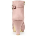 thumbnail image 3 of DARING DIVA Platform Side Zipper Chunky Heel Ankle Boots Dust Pink 8, 3 of 6