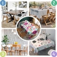 thumbnail image 4 of Pioneer Flower Floral Print Pattern Rectangle Tablecloth 60"x84",Waterproof Polyester Rectangle Table Cloth, Wipeable Spillproof Polyester Tablecloth for Dining, Camping, Indoor and Outdoor, 4 of 5