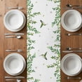 thumbnail image 4 of Table Runner 108 Inches Long for Kitchen Dining, Spring Botanical Dresser Scarf Farmhouse, Dining Table Decorations for Wedding/Parties, Watercolor Leaves Flowers Birds Country 13 x 108 In, 4 of 8