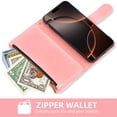 thumbnail image 3 of Compatible with iPhone 16 Pro 6.3 inch Wallet Phone Case and Tempered Glass Screen Protector Flower Faux Leather Flip Credit Card Holder Stand Zipper Cell Cover for i Phone16 i16 16Pro Women Pink, 3 of 9
