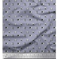 thumbnail image 1 of Soimoi Gray Heavy Satin Fabric Phone,Calculator & Monitor Hardware Printed Craft Fabric by the Yard 54 Inch Wide, 1 of 3