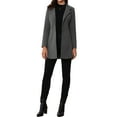 thumbnail image 2 of Abrigo de mujer Inspire Chic de longitud media, con cuello alto, de un solo botón, abrigo de invierno, gris claro, talla XL, 2 of 6
