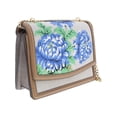 thumbnail image 2 of Tory Burch Womens Emerson Ditsy Floral Leather Crossbody Handbag Tan Small, 2 of 3