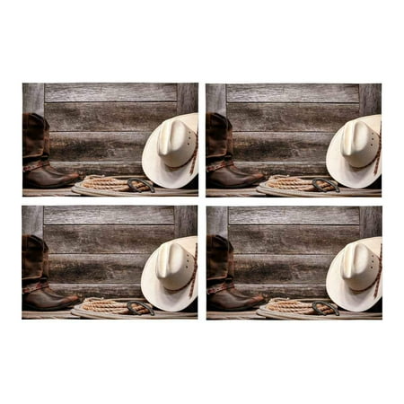 Mkhert Cowboy Hat Western Lariat Lasso And Roper Leather Boots