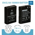 thumbnail image 5 of BM Premium 2 Pack of EN-EL14A Batteries and Dual Bay Battery Charger for Nikon D3100, D3200, D3300, D3400, D3500, D5100, D5200, D5300, D5500, D5600, DF Coolpix P7000, P7100, P7700, P7800 Cameras, 5 of 7