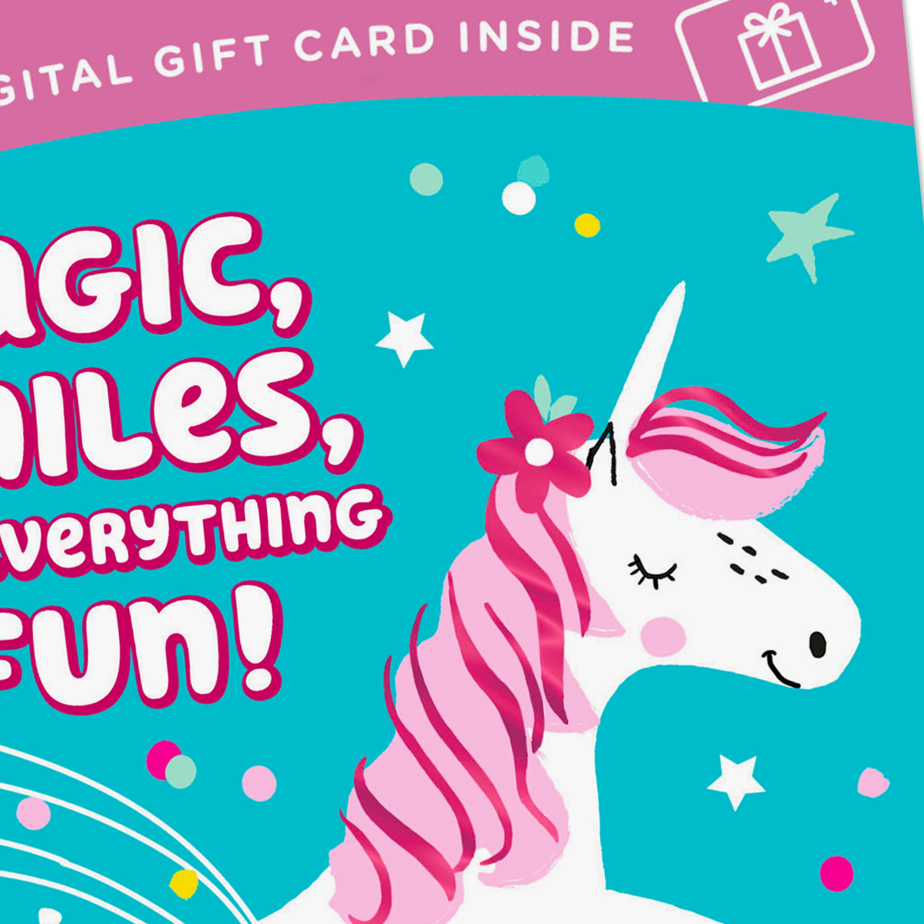 Hallmark Gift Card Greeting Birthday Card for Kids (Magic and Smiles Unicorn)