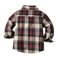 thumbnail image 4 of EnJoCho Kids Cotton Tops Toddler Boys Long Sleeve Winter Autumn Bow Tie Shirt Tops Coat Outwear For Babys Clothes Plaid Red Little & Big Children Casual Home School Wear 12-18 Months, 4 of 7