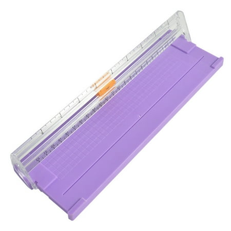 

857A5 Paper Cutter Sliding Portable Mini Trimmer with Foldable Ruler for Craft Purple ABS Metal