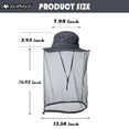 thumbnail image 3 of AYAMAYA Fishing Hat with Neck Face Cover, Sun Hat with Mesh , Anti Mosquito Gnats Net Hat for Hiking, Backpacking,Camping(Gray), 3 of 7