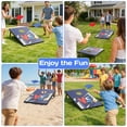 thumbnail image 2 of Portable Cornhole Sets with 8 Bean Bags, 3 in 1 Cornhole Boards Set with Ring Toss & Bowling Game, Segmart Wooden Cornhole Sets with Carrying Bags for Backyard, Beach, Party, 2 of 8