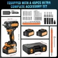 thumbnail image 5 of SPEEDWOW 443 Ft-lbs (600 N·m) Cordless Impact Wrench, 1/2" Brushless Impact Gun, 21V High Torque Power Driver, 2 x 4.0Ah Batteries, Variable Speeds for Family Car, Pickup Truck, and Mower, 5 of 12