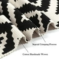 thumbnail image 4 of Geecy Moroccan Bathroom Rug, Black and White Geometric Print, Cotton Hand-Woven Indoor/Outdoor Area Rug, 18'' x 28'', Washable, Durable, 4 of 7
