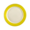 Rainbow, Plate Rolled Edge Yellow 5-1/2"Dia. X 1/2"H, Stoneware, Yellow,8 packs
