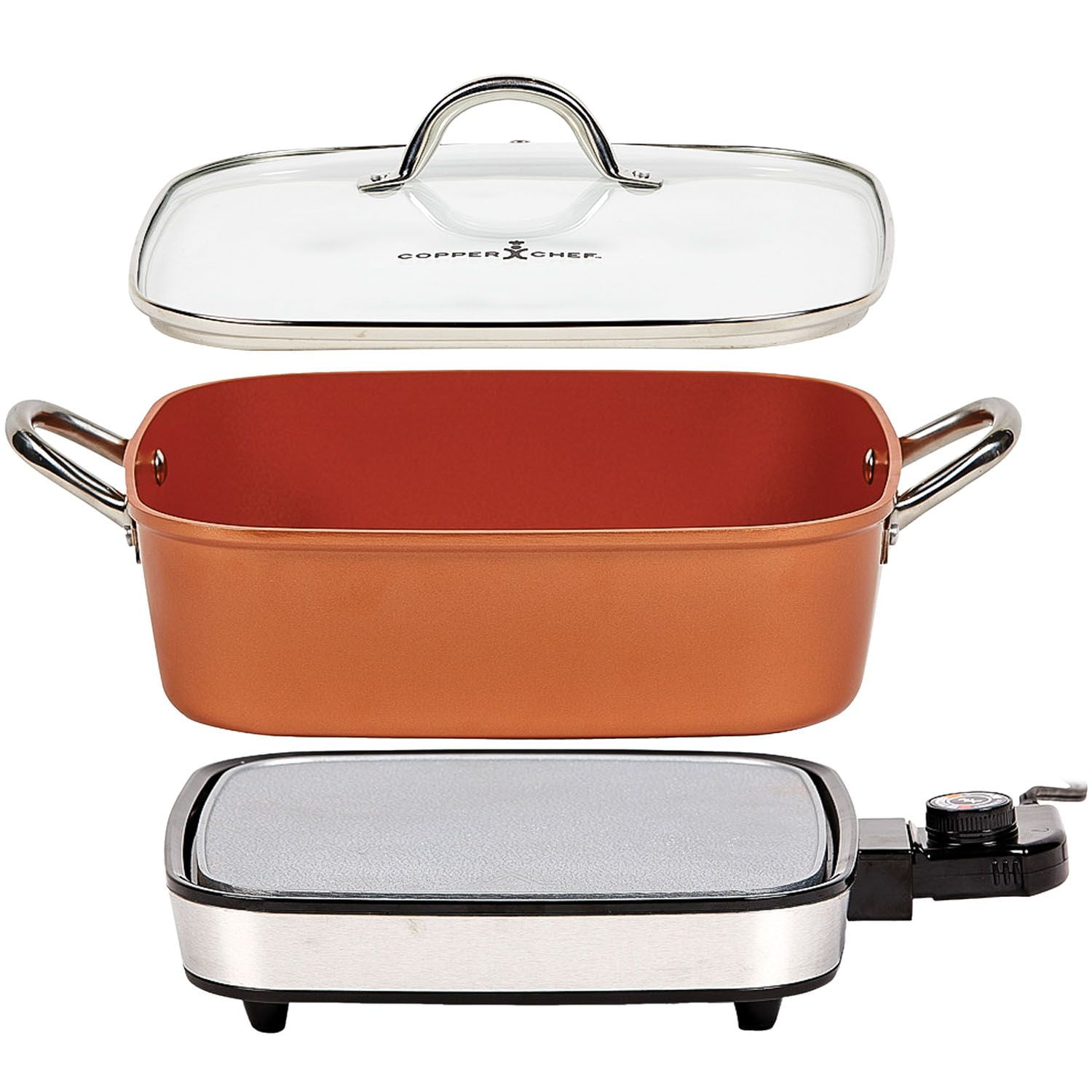 copper chef electric skillet with removable pan
