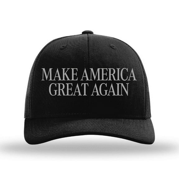 Trenz Shirt Company Make America Great Again Blackout Mesh Back Trucker Hat-Black/Black
