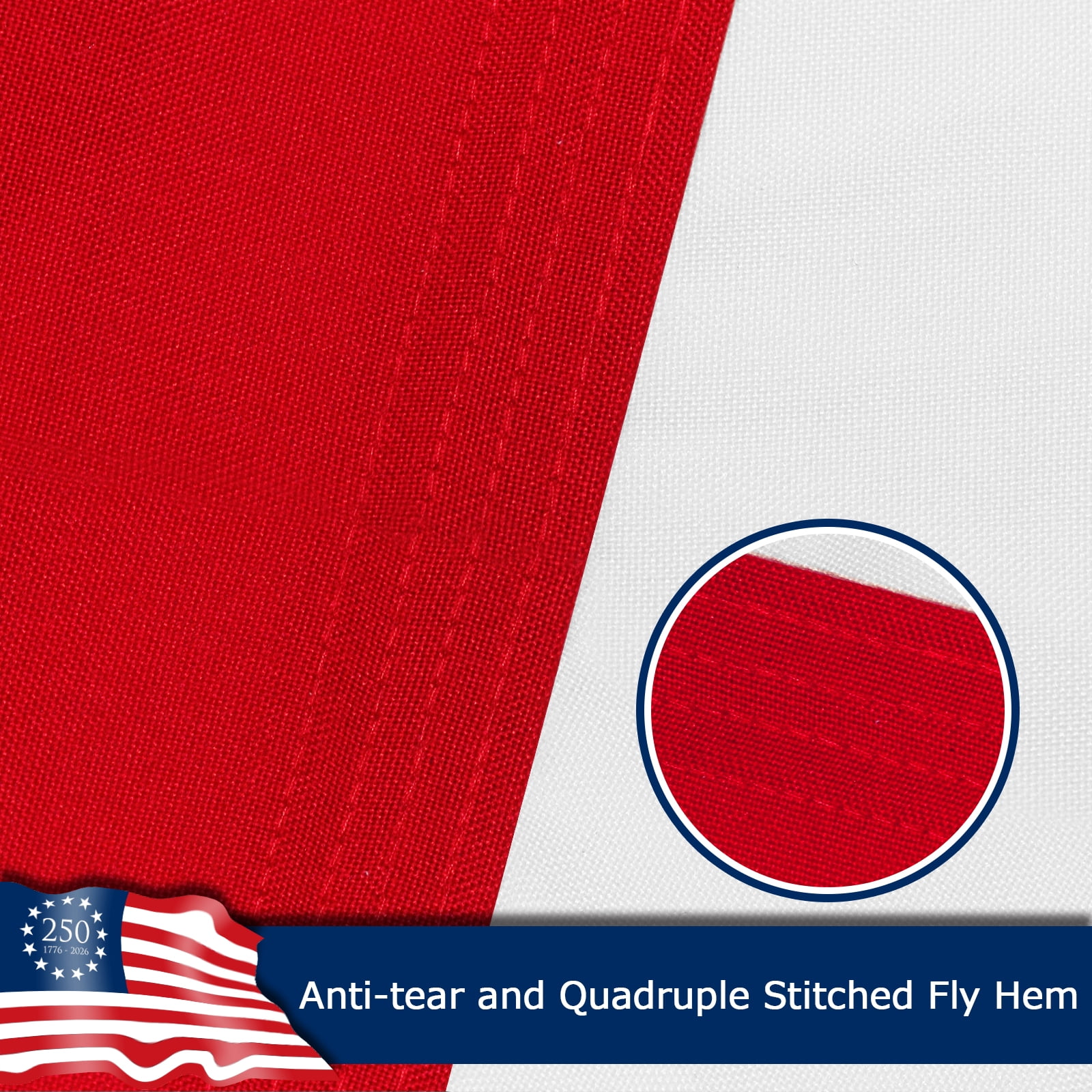 250 Anniversary USA Flag 1776-2026, Betsy Ross Edition American Anniversary Commemorative Flag, 400D Double-Sided Patriotic Banner, 4 Rows Stitched Hem 2 Brass Grommets