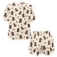 thumbnail image 5 of Yuyamidu 2 Pack Dachshund Pajamas for Women Set Short Sleeve Shirt and Ruffle Hem Shorts Size L Dog Paw Scoop Neck Sleep Set Casual Daily Wear Clothes, 5 of 7