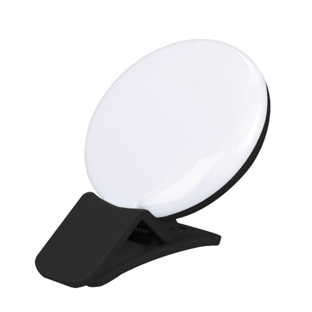 HLONK Selfie LED Ring Light Rechargeable Portable Clip Fill Light for Phone Tablet Video White