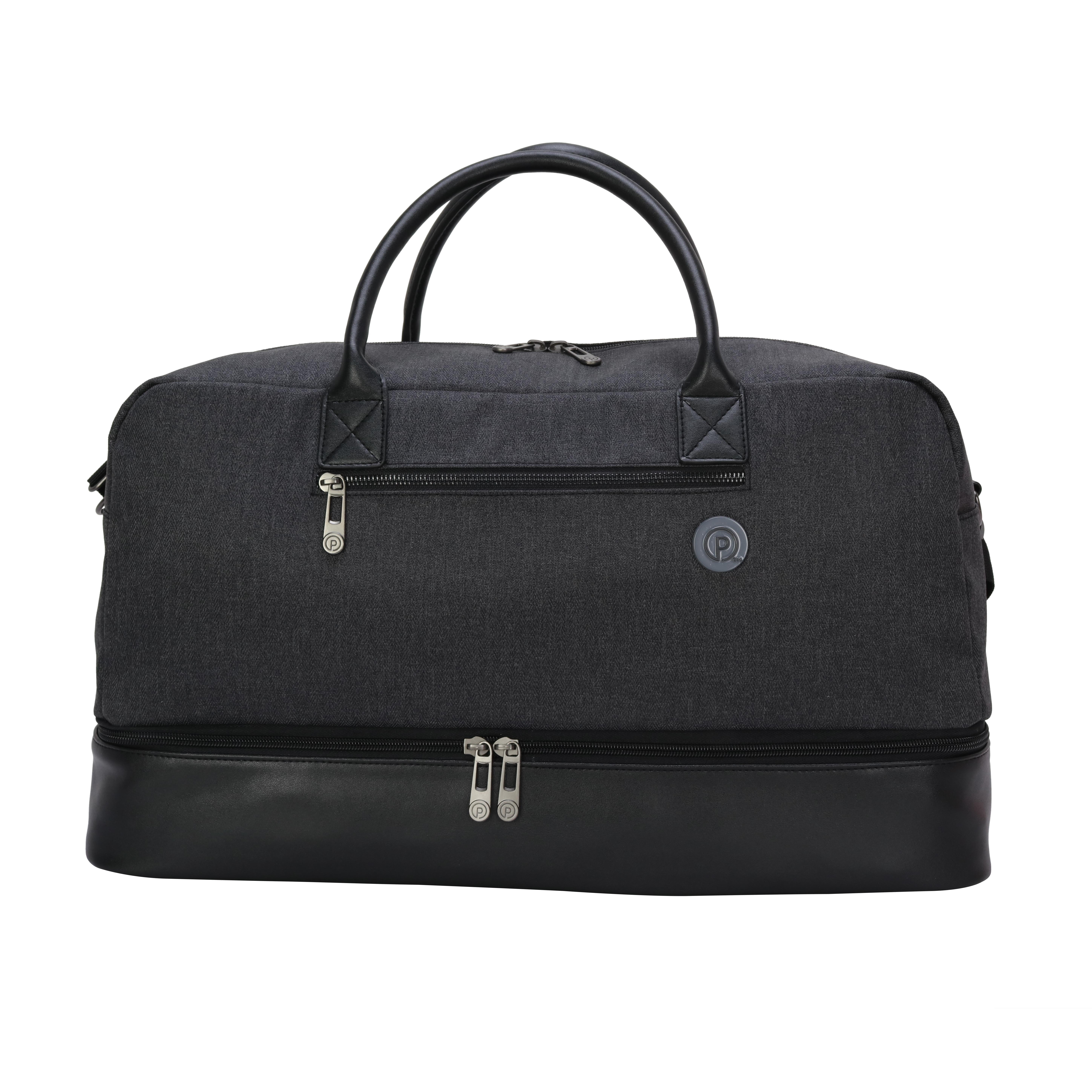 Protege 21 In Drop-Bottom Weekender Travel Duffel Bag, Charcoal