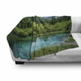 thumbnail image 3 of Landscape Soft Flannel Fleece Blanket, Photo of Zelenci Pond near Kranjska Gora in Slovenia Idyllic View Scenic Scenery, Cozy Plush for Indoor and Outdoor Use, 50" x 60", Green Aqua, by Ambesonne, 3 of 6