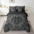 thumbnail image 2 of jejeloiu Gothic Damask Floral 7-Piece Twin Bedding Sets,Bohemian Moth Bedding Comforter Set,Black Victorian Baroque Sheet Sets For Adult,Ultra Soft Home Decor Reversible, 2 of 8