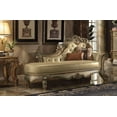thumbnail image 2 of ACME Vendome Chaise w/2 Pillows in Bone Synthetic Leather & Gold Patina, 2 of 2