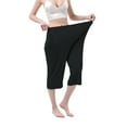 thumbnail image 6 of IDALL Capri Pants Sweatpants Women Capri Pants For Plus Size Cotton Pants For Comfortable Cropped Pants 3XL 7XL Baggy Pants Plus Size Pants Black 3XL, 6 of 6