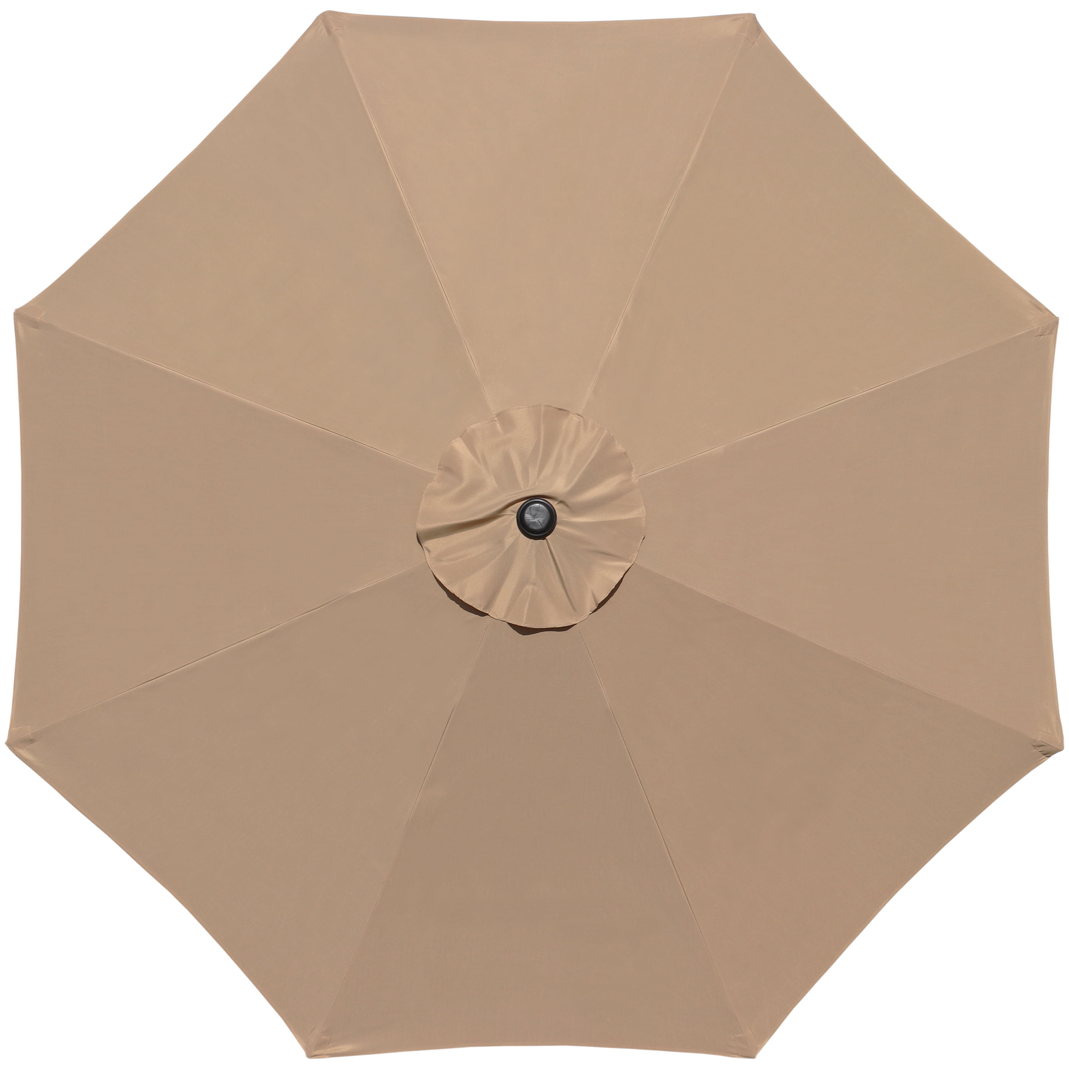 Kool Outdoor 9ft Patio Umbrella with Crank Handle and Push Button Tilt, Outdoor Market Umbrella with 8 Ribs - Tan