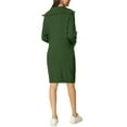 thumbnail image 3 of INSPIRE CHIC Women's Zipper V Neck Long Sleeve Slim Fit Casual Midi Sweater Dress, 3 of 6