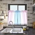 thumbnail image 4 of Yayeee Kitchen Curtains Tier Pair Light Filtering 27"x36" Rod Pocket Short Cafe Window Panel, Light Blue Stripes, 4 of 7