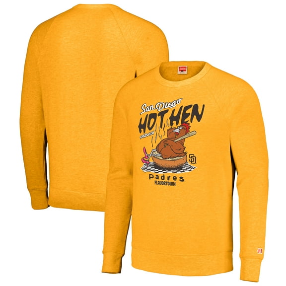Unisex MLB x Guy Fieri-s Flavortown  Gold San Diego Padres Tri-Blend Pullover Sweatshirt