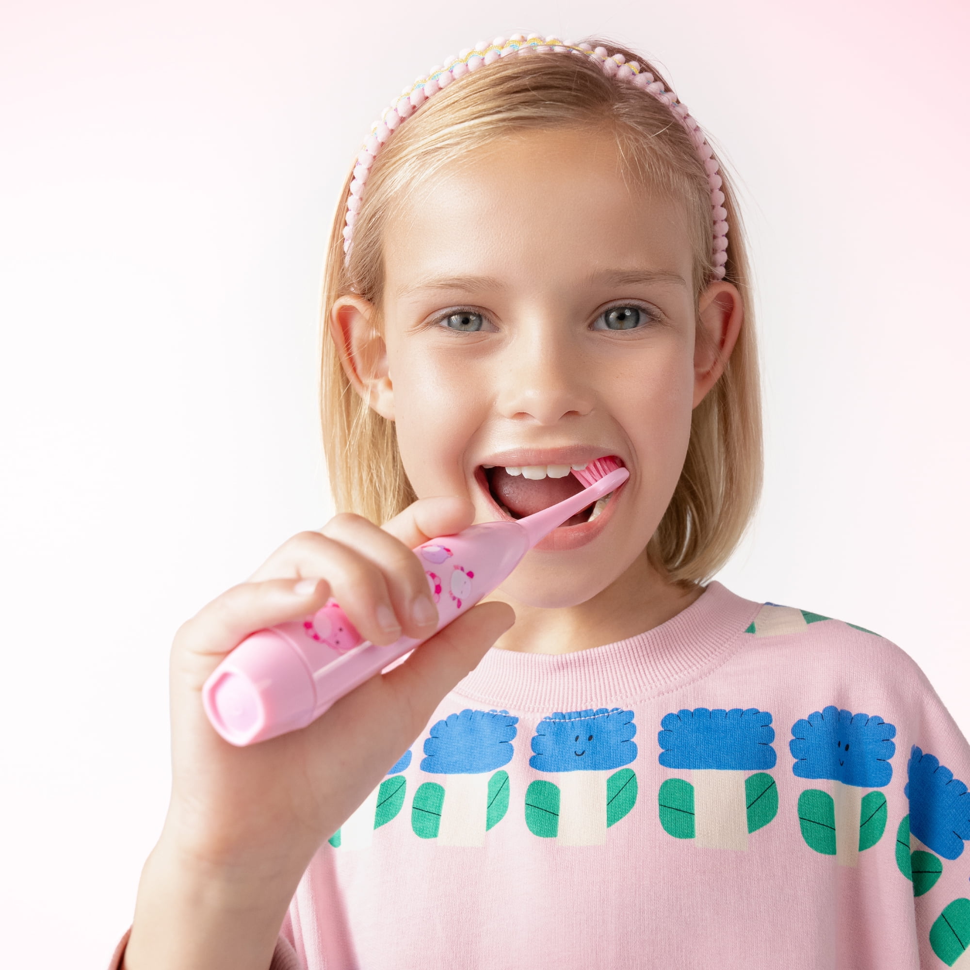 Ordo - Kids Battery Toothbrush Heads - Squishmallows Auggie - Pink - 2 Pack