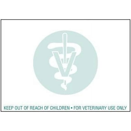 6 Rolls RJS Brand Veterinary Prescription Labels with Green Caduceus Symbol & Warning - 400 per roll - Compatible with 30258
