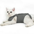 thumbnail image 1 of Dotoner Cat Recovery Suit for Abdominal Wounds or Skin Diseases, after Surgery Wear, E-Collar Alternative, Anti Licking Wounds Pajama Suit for Cats and Dogs(S,Grey), 1 of 7
