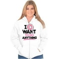 thumbnail image 4 of I Donut Want to Do Anything Funny Pun Zip Up Hoodie Men's Women's Brisco Brands X, 4 of 6